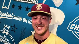 FSU Baseball  Brennen Oxford discusses bouncing back from Friday outing [upl. by Aihtnic]