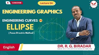 Ellipse by Focus Directrix Method  Engineering Curves  Lecture 4 labtech ellipse [upl. by Aisemaj]