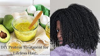 DIY PROTEIN TREATMENT FOR LIFELESSDAMAGED CURLS  NATURAL HAIR [upl. by Zaneta]