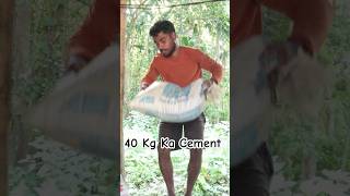 40 Kg Cement 😱 Se Bysep workout kiya 💪 shortvideo [upl. by Hoj]