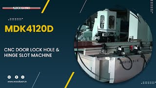 WOODTECH  MODEL  MDK4120D CNC DOOR LOCK HOLE amp HINGE SLOT MACHINE woodtechchannel factoryshorts [upl. by Ennaillij174]