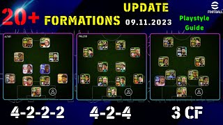 Top 25 New Formations Update With Playstyle Guide In eFootball 2024 Mobile  424 Formation Update [upl. by Heuser]