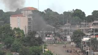 Guinée Manifestation contre le manque de Courant à Conakry [upl. by Namhcan757]