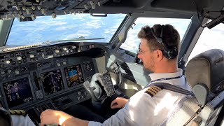 Boeing B737 Pilot View  Startup and Take Off To Paris CDG [upl. by Namara]