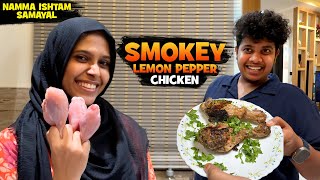 Lemon Pepper Chicken by Wife  Sunday Samayal  Irfans view [upl. by Assenej]