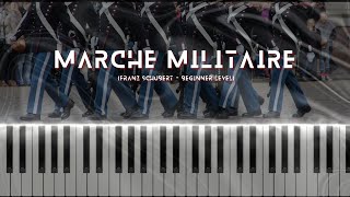 Marche Militaire Franz Schubert  Easy Beginner Level Piano Tutorial [upl. by Corrina]