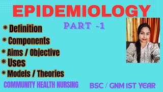 EPIDEMIOLOGY  Definition  Components  Aims  Objective  Uses  Models  Theories  community [upl. by Josephine945]