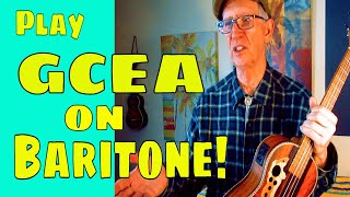 How to Play GCEA Ukulele Chords on a Baritone UkuleleMany Ways [upl. by Hanauq]