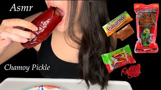 Chamoy Pickle Kit Mukbang Asmr Whispering [upl. by Nylasej295]