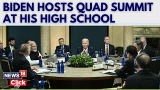 Biden Hosts His Final QUAD Summit At His Delaware Home High School  Modi In The US  N18G [upl. by Halstead256]