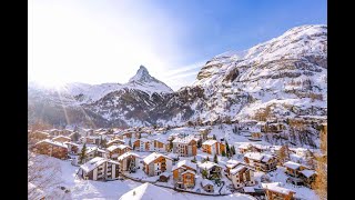 Zermatt town 🇨🇭 Switzerland Snowing Heavily [upl. by Atilem35]