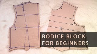 Pattern Drafting for Beginners – Easy Basic Bodice Block • Elewa [upl. by Bashee244]