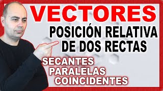 ❇️ ESTUDIA POSICIÓN RELATIVA 2 RECTAS Secante Paralela y Coincidente ❇️ Vector [upl. by Stefania470]