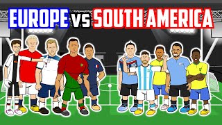 ⚽️EUROPE vs SOUTH AMERICA⚽️ 5aside feat Ronaldo Haaland Messi Mbappe and more Frontmen 511 [upl. by Angle]