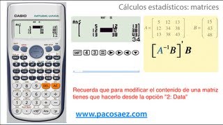 Calculadoras CASIO cálculos con matrices [upl. by Ynneb492]