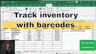 Track inventory with barcodes in Excel [upl. by Yehc916]