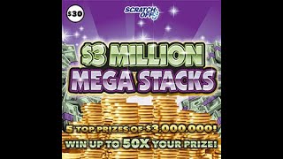 30 3 Million Mega Stacks  PA Lottery Scratch Off Ticket [upl. by Deerdre]