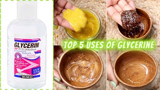 Top 5 Uses Of Glycerin  Glycerin For Bright Glowing amp Spotless Skin [upl. by Zilvia]