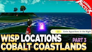 Every Wisp Location in Cobalt Coastlands  Pokemon Legends Arceus [upl. by Berkshire]