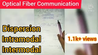 Dispersion In Optical Fiber  Types OF Dispersions  Intramodal  Intermodal [upl. by Belford]