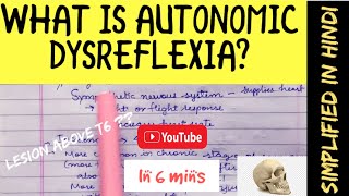 AUTONOMIC DYSREFLEXIA EXPLAINED IN HINDI IN 6 mins autonomicdysreflexia autonomic dysreflexia [upl. by Ataymik]