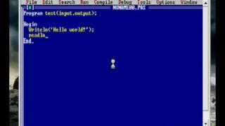 Turbo pascal Hello world [upl. by Rinna]