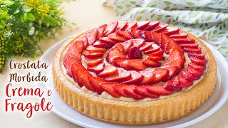 Crostata Morbida Crema e Fragole  Ricetta Facile Crostata di Frutta  55Winston55 [upl. by Surbeck]