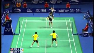 Highlights Badminton KOO Kien Keat Tan Boon Heong vs Lee Yong Dae CHUNG Jae Sung 2009 China 23 [upl. by Aikas194]