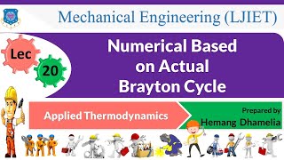 L 20 Numerical Based on Actual Brayton Cycle  Applied Thermodynamics  Mechanical [upl. by Ailb]