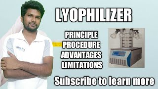 LYOPHILIZER  ENGLISH PRINCIPLE  PROCEDURE  ADVANTAGES  BPHARM SEM 5  INDUSTRIAL PHARMACY [upl. by Frodine]