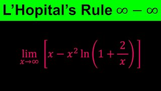 LHopitals Rule  Indeterminate form Infinity minus Infinity  A Hard Example  Calculus [upl. by Renita211]