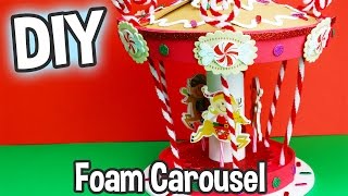 DIY Kids Craft Foam Carousel Kit Cute Easy Holiday Project [upl. by Gnov]