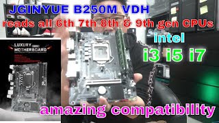 JGINYUE B250M Motherboard supports all i3i5i7 6th 7th 8th amp 9th gen CPUs Must see [upl. by Pavla]