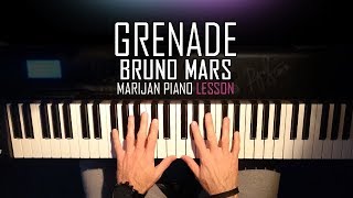 How To Play Bruno Mars  Grenade  Piano Tutorial Lesson  Sheets [upl. by Kcirred]