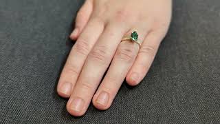 Colored Moissanite Engagement Green Moissanite Ring Vintage BlueGreen Pear Engagement Ring [upl. by Manlove]