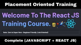 JavaScript  React JS Training Course for Beginners amp Job Seekers [upl. by Nytsirhc]