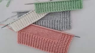 Örgüde Hazır Lastik Nasıl Yapılır ✔️ Tekstil Tipi Lastik ✔️ Knitting Crochet [upl. by Irmine296]