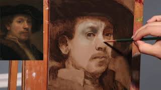 Rembrandt Master Study  Verdaccio Underpainting in Oil Paint [upl. by Llednav]