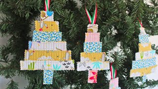 SCRAPPY QUILTED CHRISTMAS TREE ORNAMENTS [upl. by Eitsrik]