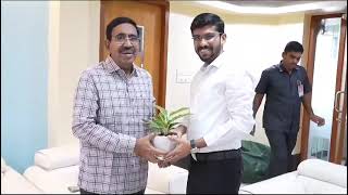 Nellore District Collector O Anand meeting Minestar Narayan garu [upl. by Lenoyl]