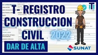 📝Como dar de alta a un trabajador en el t registro  Sunat 2022  CONSTRUCCIÓN CIVIL 👷‍♀️👷 [upl. by Ayikal]