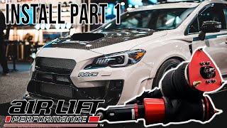 How to Install Air Lift Suspension Part 1  2015 WRX STI [upl. by Hephzipah]