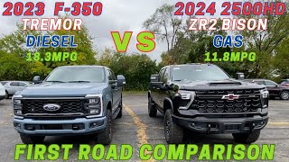 2023 Ford F350 Tremor Vs 2024 Chevrolet Silverado 2500HD ZR2 AEV Bison Gas Vs Diesel [upl. by Meehan]