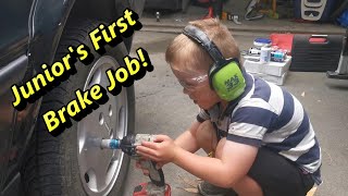 Audi 80 Rear Brakes  Patricks First Brake Job [upl. by Proudlove]