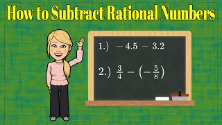 HOW to Subtract Rational Numbers  Fractions amp Decimals  7NSA1 💚 [upl. by French]