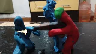 batalla con metralletasstop motion [upl. by Eiryt]