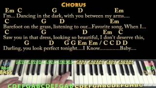 Perfect Ed Sheeran Piano Cover Lesson in G with ChordsLyrics perfect pianolessons [upl. by Eivol]