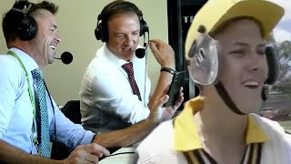 James Brayshaw Cops It For How His Helmet Looked  Triple M Cricket [upl. by Inness]