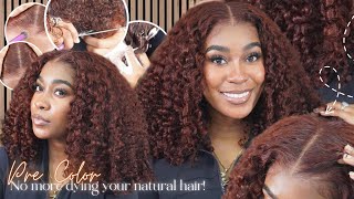 100 BEGINNER FRIENDLY 75 Reddish Brown Curly Wig Detailed Install PRECUT amp PREPLUCKED  KLAIYI [upl. by Ij]