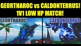 Roblox Creatures of Sonaria Recode  GEOR vs CALDON 1V1 Low HP Match [upl. by Leahkim]